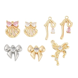 Латунные микро проложить кубического циркония подвески, бантом