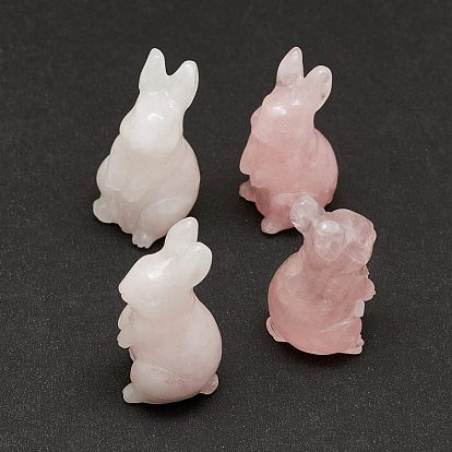 Natural Gemstone Sculpture Display Decorations, for Home Office Desk, Rabbit