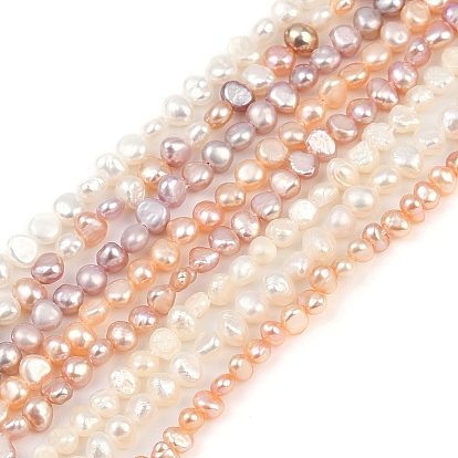 Нити из натурального культивированного пресноводного жемчуга, двух сторон полированной