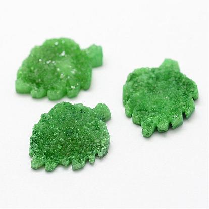 Натуральный druzy агата кабошоны, окрашенные, лист
