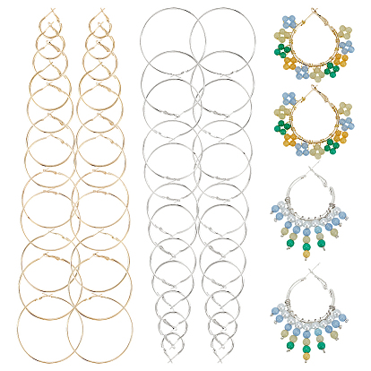 2 комплекты серег-колец из цветного сплава