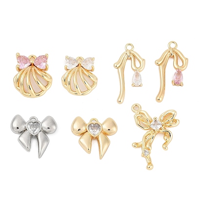 Латунные микро проложить кубического циркония подвески, бантом