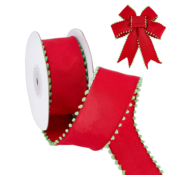 Лента из полиэстера с новогодней тематикой, для банта, орнамент одежды