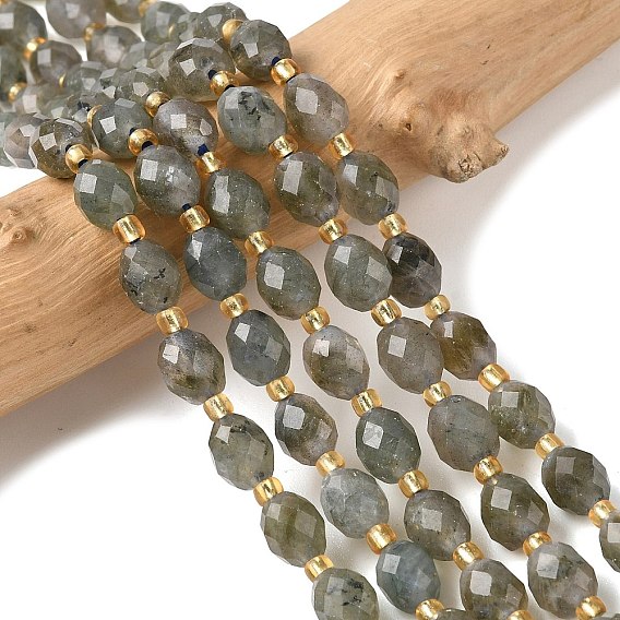 Природные лабрадорита бисер нитей, граненые, рис, с бисером