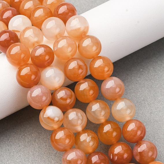 Натуральный красный агат бисер нитей, круглые