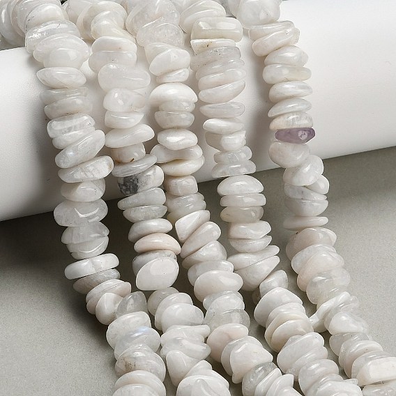 Бусины из натурального радужного лунного камня, чип