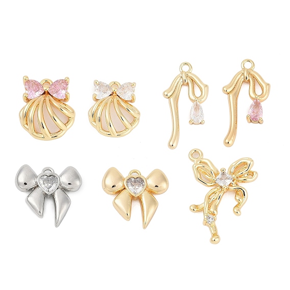 Латунные микро проложить кубического циркония подвески, бантом