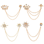 4 шт. 4 стили брошь-цепочка в виде короны и звезды со стразами, значок из цинкового сплава для рюкзака