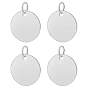 4шт. 925 подвески из стерлингового серебра, пустой плоский круглый, с прыжковых колец