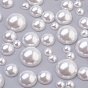 ABS Plastic Imitation Pearl Cabochons, Half Round