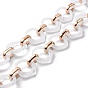 Handmade Link Chains, with Transparent Acrylic Linking Rings & CCB Plastic Linking Rings, Pentagon