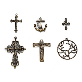 Tibetan Style Alloy Pendants, for DIY Jewelry Making, Mixed Shapes