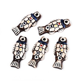 Ручной работы фарфора большие кулоны, рыба, фантазии античного стекла фарфора