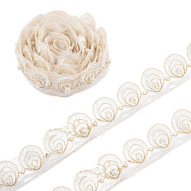 3 лента из полиэстера с кружевной отделкой в ярдах, с пластиковой бисера