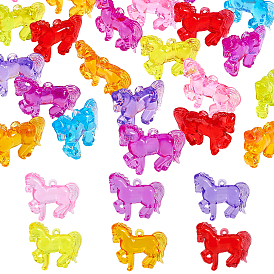 55 шт прозрачные акриловые подвески, лошади прелести