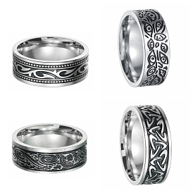 Ретро викинг 201 перстни из нержавеющей стали для мужчин, античное серебро
