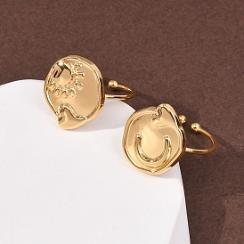 Регулируемые 304 манжеты из нержавеющей стали с открытыми кольцами, реальный 18 k позолоченный