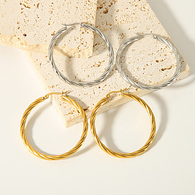 Преувеличенные 304 витые серьги-кольца из нержавеющей стали