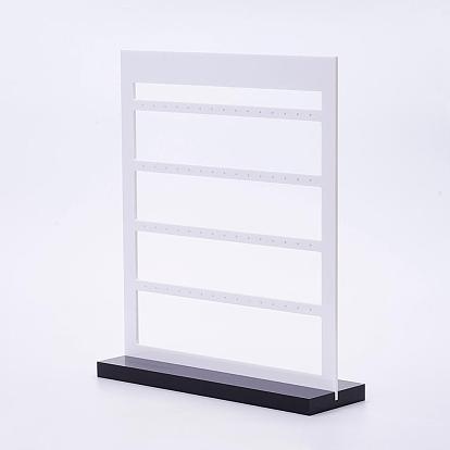 Acrylic Organic Glass Earrings Displays, Multi-Tier Earring Display Stand, for Hanging Earrings, Rectangle