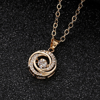 Латунные микропаве прозрачные кубические цирконии спиральные подвески ожерелья для женщин