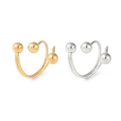 Ионное покрытие (IP) 304 круглые открытые манжеты из нержавеющей стали, для женщин