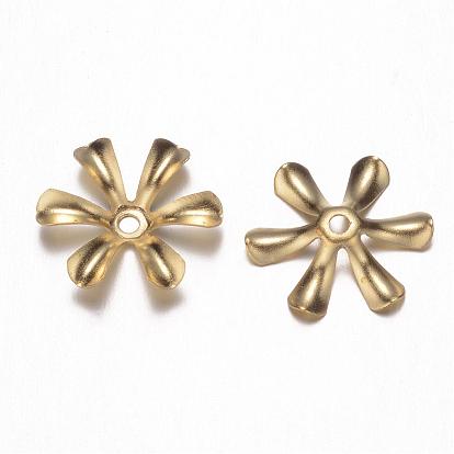 Coupelles en laiton, sans plomb et sans nickel, fleur, 6 pétales