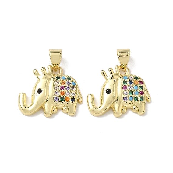 Латунные микро проложить кубического циркония подвески, слон, долговечный, стойки покрытие