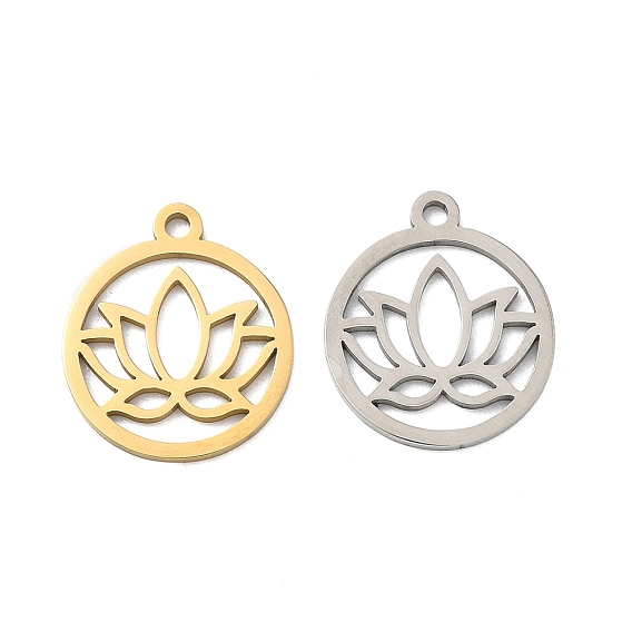 201 подвески из нержавеющей стали, плоские круглые с лотоса