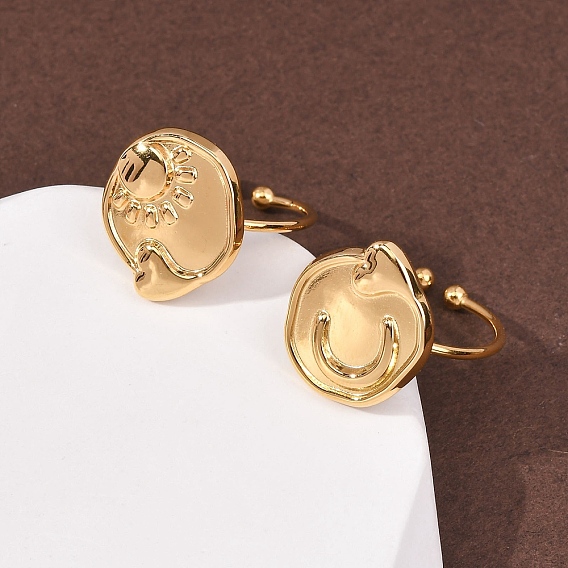 Регулируемые 304 манжеты из нержавеющей стали с открытыми кольцами, реальный 18 k позолоченный