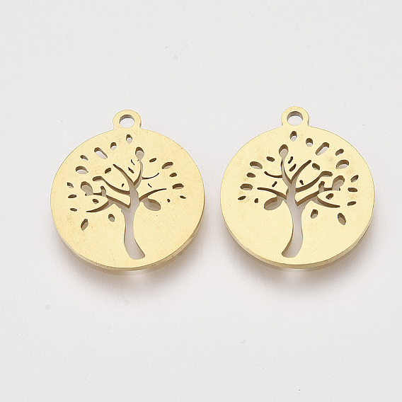 201 подвески из нержавеющей стали, подвески для лазерной резки, плоские круглые с деревом