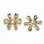 Brass Bead Caps, Lead Free & Nickel Free, Flower, 6-Petal
