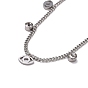 Crystal Rhinestone and Eye Shape Charm Anklet for Women, 304 Stainelss Steel Anklet