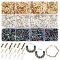 2160Pcs 9 Styles Glass Twisted Bugle Beads, Round Hole