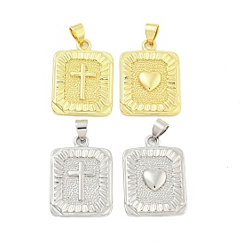 Rack Plating Brass Pendants, Cadmium Free & Lead Free, Long-Lasting Plated, Real 18K Gold Plated/Platinum