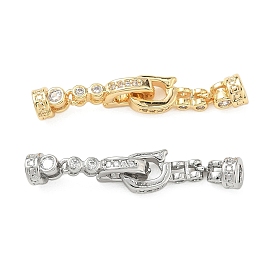 Латунное микропейв, прозрачный кубический цирконий, складные застежки, плоско-круглые