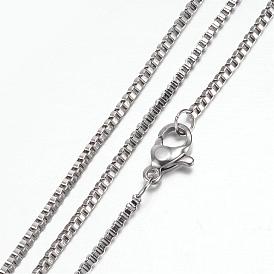 201 collares de cadena caja de acero inoxidable, con cierre de langosta