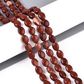 Натуральные красные яшмы бусы пряди, Плоско-овальные