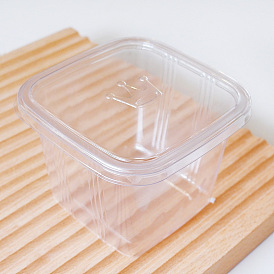 Индивидуальные пластиковые коробки для тортов, Контейнер для упаковки хлебобулочных изделий, квадрат с крышкой