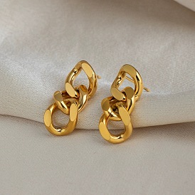 Серьги-гвоздики в стиле цепочки «бордюр» 304 из нержавеющей стали