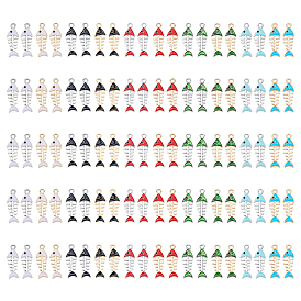 100 шт. 10 стили эмалевые подвески из сплава золотистого тона, амулет из рыбьей кости