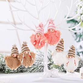 Christmas decorations creative wooden wool caps boys and girls cape suits dolls dolls Christmas tree pendant