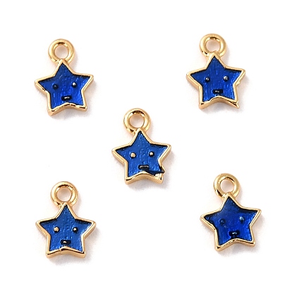 Латунь эмаль подвески, долговечный, без кадмия и без свинца, реальный 18 k позолоченный, звезда
