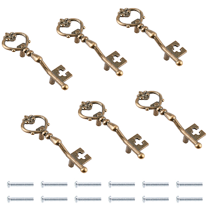 Tibetan Style Zinc Alloy Big Pendants, Skeleton Key, Cadmium Free & Lead Free, with Screw
