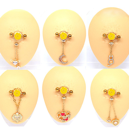 316l хирургические соски-штанги из нержавеющей стали с кубическим цирконием, цепочка кисточка кольца для сосков, золотые