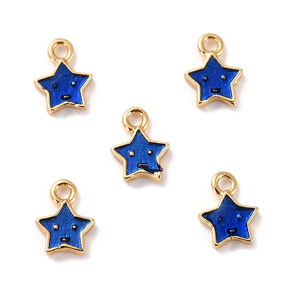 Латунь эмаль подвески, долговечный, без кадмия и без свинца, реальный 18 k позолоченный, звезда