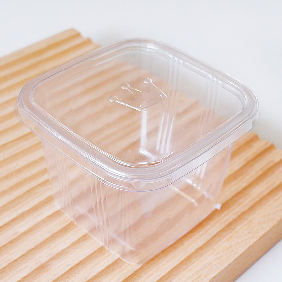 Cajas de plastico individuales para pasteles, Recipiente de embalaje de pastel individual de panadería, cuadrado con tapa