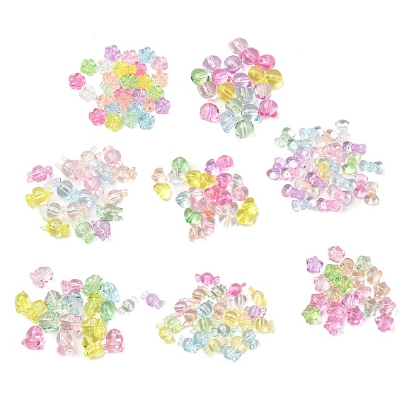 Прозрачные акриловые бусины, разноцветные, граненые