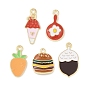Подвески из эмали из сплава пищевой серии, золотой свет, очарование мороженого/моркови/желудя/гамбургера