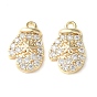 Brass Micro Pave Cubic Zirconia Charms, Glove Charms