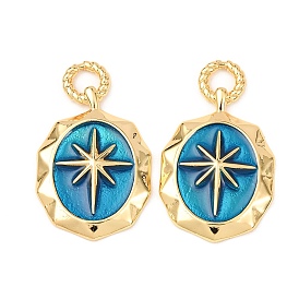 Латунь эмаль подвески, золотые, овальный щит со звездой